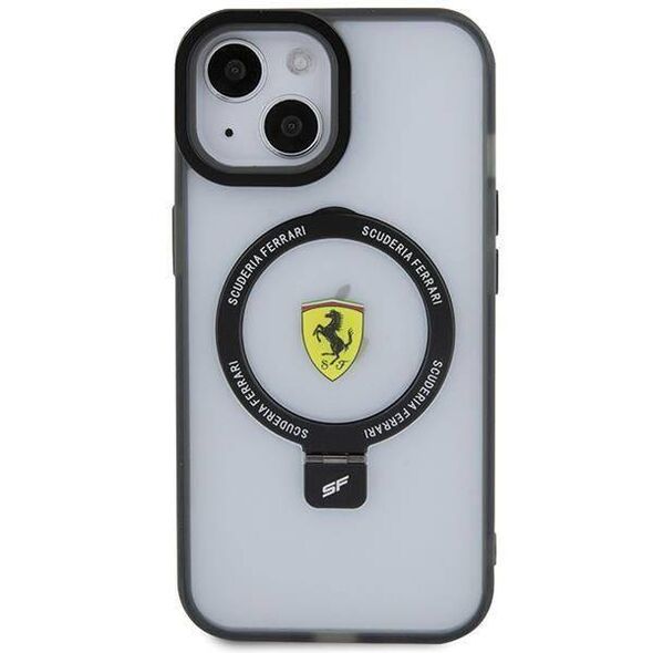 Original Case IPHONE 14 PLUS / 15 PLUS Ferrari Hardcase Ring Stand 2023 Collection MagSafe (FEHMP15MUSCAH) transparent 3666339170936