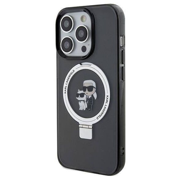 Original Case IPHONE 13 PRO MAX Karl Lagerfeld Hardcase Ring Stand Karl&Choupettte MagSafe (KLHMP13XHMRSKCK) black 3666339169060