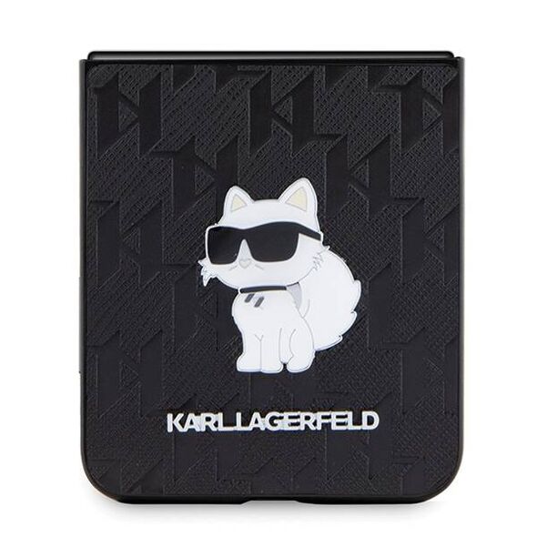 Original Case SAMSUNG GALAXY Z FLIP 5 Karl Lagerfeld Hardcase Saffiano Monogram Choupette Pin (KLHCZF5SAPCHNPK) black 3666339174668