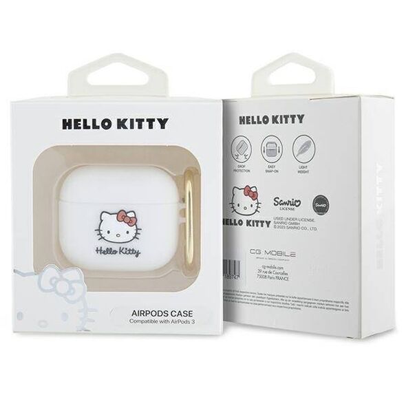 Original Case APPLE AIRPODS 3 Hello Kitty Silicone 3D Kitty Head (HKA33DKHSH) white 3666339189785