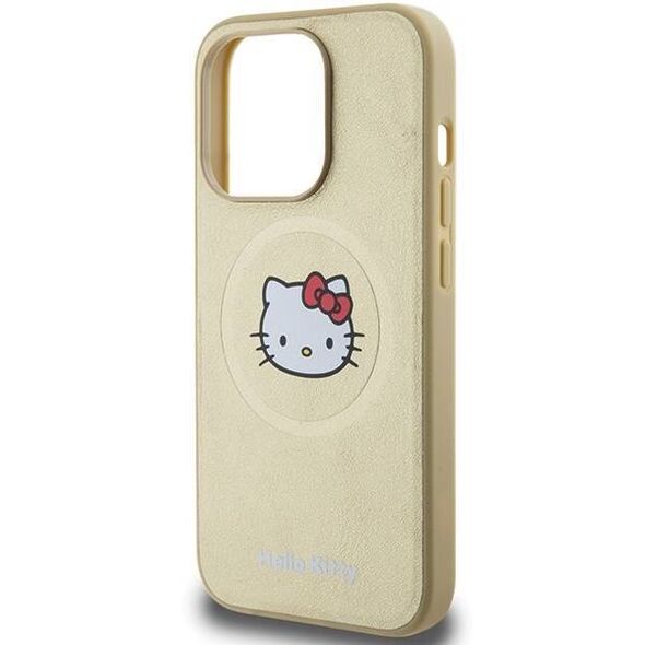 Original Case IPHONE 14 PRO MAX Hello Kitty Hardcase Leather Kitty Head MagSafe (HKHMP14XPGHCKD) gold 3666339189051