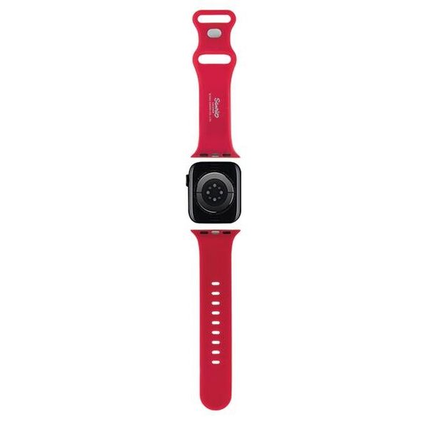 Strap for APPLE WATCH 1 / 2 / 3 / 4 / 5 / 6 / SE / 7 / 8 (38 / 40 / 41 mm) Hello Kitty Strap Silicone Kitty Head (HKAWMSCHBLR) red 3666339190309