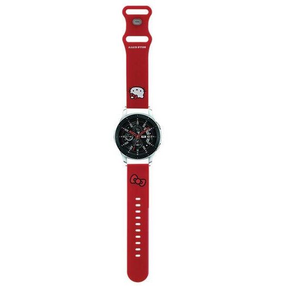 Strap for SAMSUNG GALAXY WATCH (46MM) / SAMSUNG GEAR S3 (46MM) / HUAWEI WATCH GT / GT 2 / GT 2 PRO / GT 3 / GT 3 PRO (46MM) Hello Kitty Strap Silicone Kitty Head (HKUWLSCHBLR) red 3666339211943