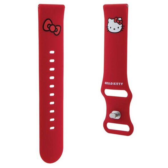 Strap for SAMSUNG GALAXY WATCH (46MM) / SAMSUNG GEAR S3 (46MM) / HUAWEI WATCH GT / GT 2 / GT 2 PRO / GT 3 / GT 3 PRO (46MM) Hello Kitty Strap Silicone Kitty Head (HKUWLSCHBLR) red 3666339211943