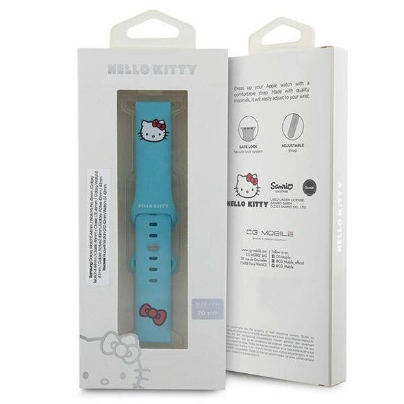 Universal Strap (20 MM) Hello Kitty Strap Silicone Kitty Head (HKUWMSCHBLB) blue 3666339212001