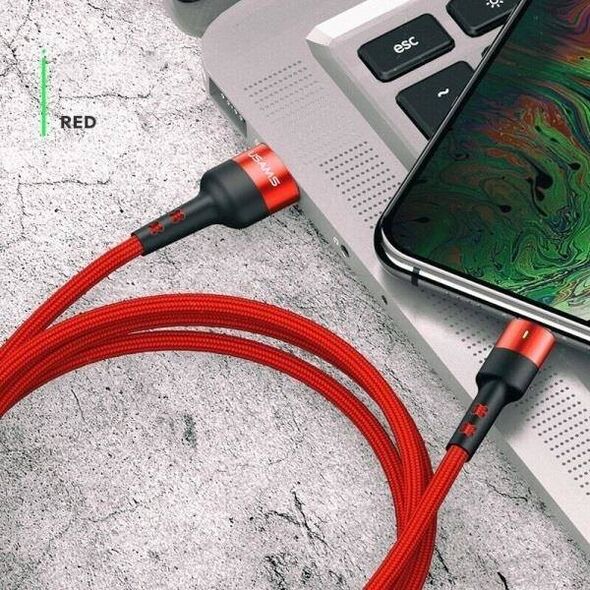 USAMS U26 lightning braided cable 1m 1pc. for set 2A Fast Charging red/red SJ311IP02 (US-SJ311) 6958444967783