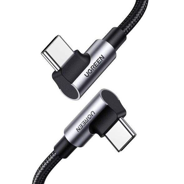 Angle cable USB-C to USB-C UGREEN US335, 5A, 100W, 2m (black)