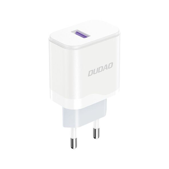 Dudao A20EU wall charger USB-A 18W + USB-A / USB-C cable white