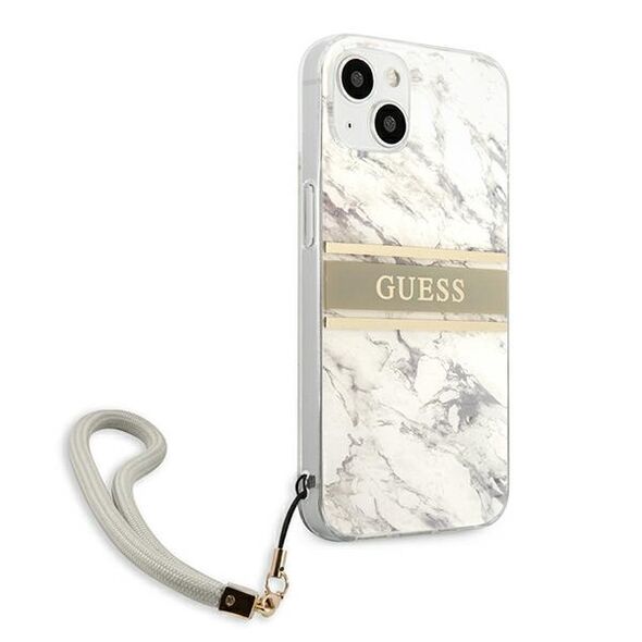 Guess GUHCP13SKMABGR Apple iPhone 13 mini grey hardcase Marble Strap Collection