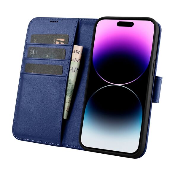 iCarer Wallet Anti-RFID 2in1 Apple iPhone 14 Pro blue