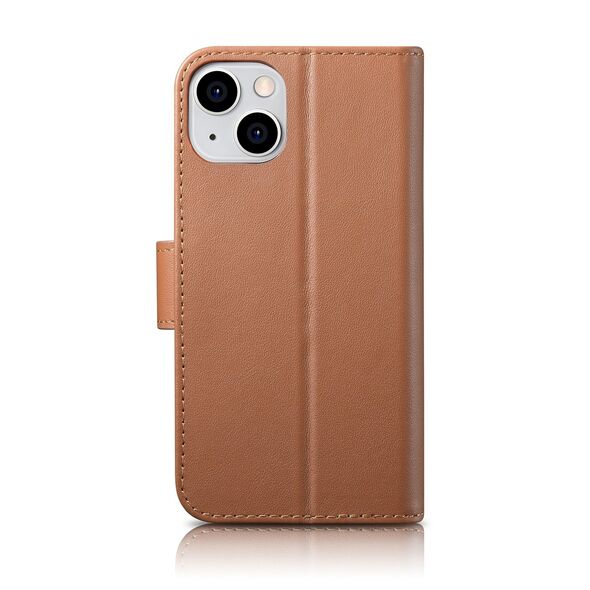 iCarer Wallet Anti-RFID 2in1 Apple iPhone 14 Plus / 15 Plus brown