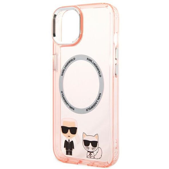 Karl Lagerfeld KLHMP14MHKCP Apple iPhone 14 Plus / 15 Plus hardcase pink Karl & Choupette Aluminium Magsafe