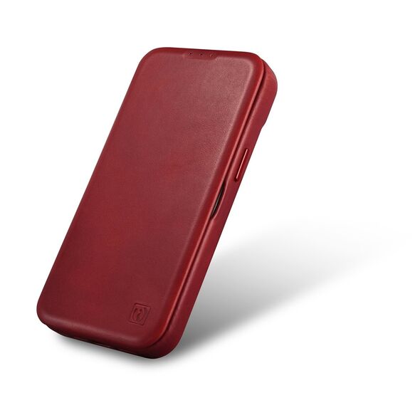 iCarer CE Oil Wax Premium Leather Folio MagSafe Apple iPhone 14 Plus / 15 Plus red