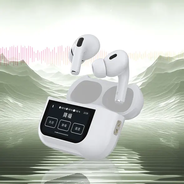 TWS Dudao U19 Bluetooth 5.3 wireless in-ear headphones with LED display white