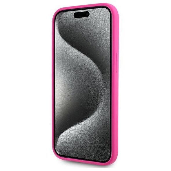 Case IPHONE 15 Karl Lagerfeld Hardcase Silicone Karl Head Print MagSafe (KLHMP15SSKHPPLF) fuchsia 3666339256982