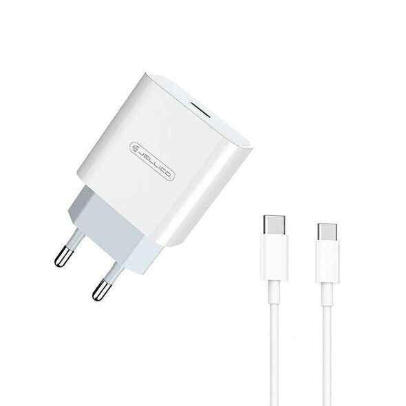 Wall Charger 20W PD USB-C + Kabel USB-C - USB-C Jellico AK180 white 6973771101181