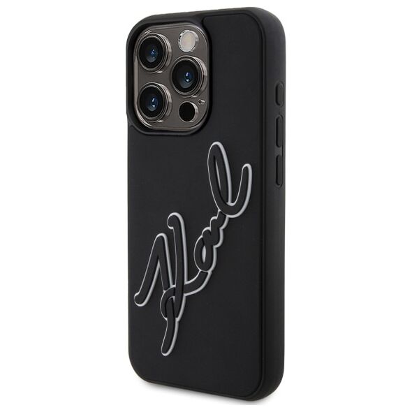 Karl Lagerfeld Case for iPhone 15 Pro Max - Karl Lagerfeld 3D Design (KLHCP15X3DR3DRKSDLK) - Rubber Signature 3666339257576 έως 12 άτοκες Δόσεις