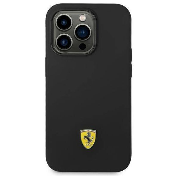 Original Case IPHONE 14 PRO Ferrari Hardcase Silicone Metal Logo black 3666339063221