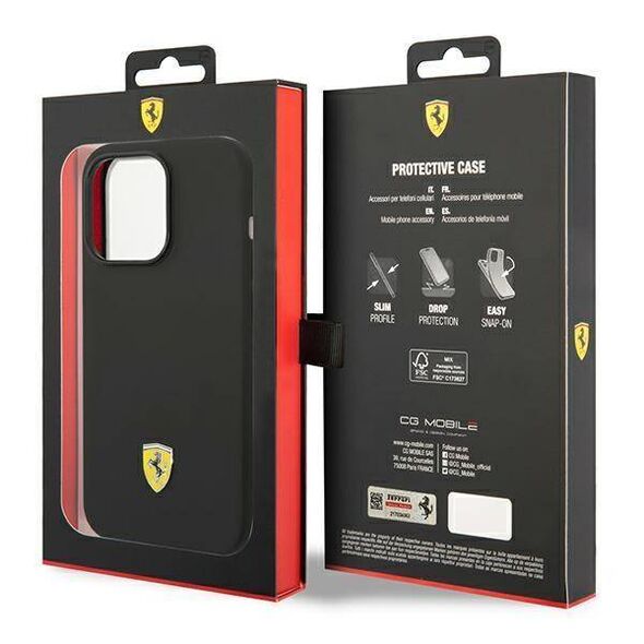 Original Case IPHONE 14 PRO Ferrari Hardcase Silicone Metal Logo black 3666339063221