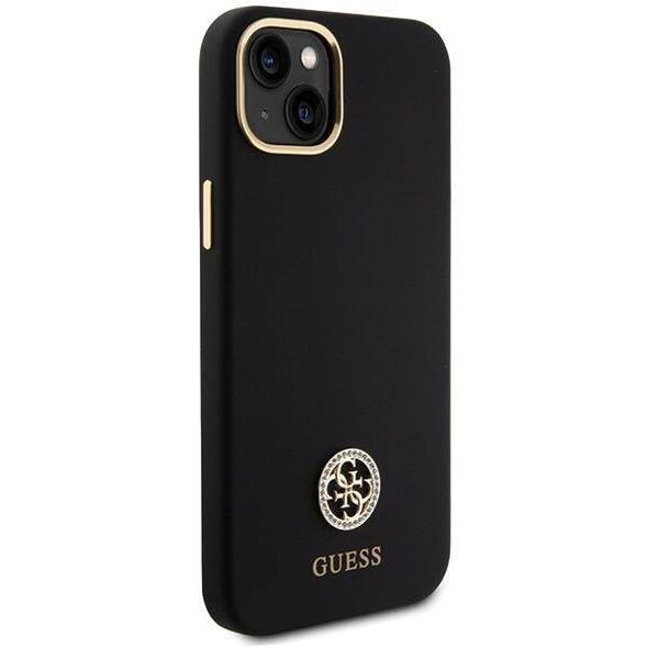 Original Case APPLE IPHONE 15 PLUS Guess Hardcase Silicone Logo Strass 4G (GUHCP15M4DGPK) black 3666339148492