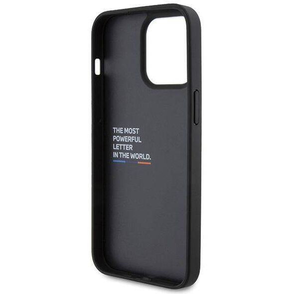 Original Case APPLE IPHONE 15 PRO MAX BMW Leather Stamp Tricolor (BMHCP15X22PTDK) black 3666339143374