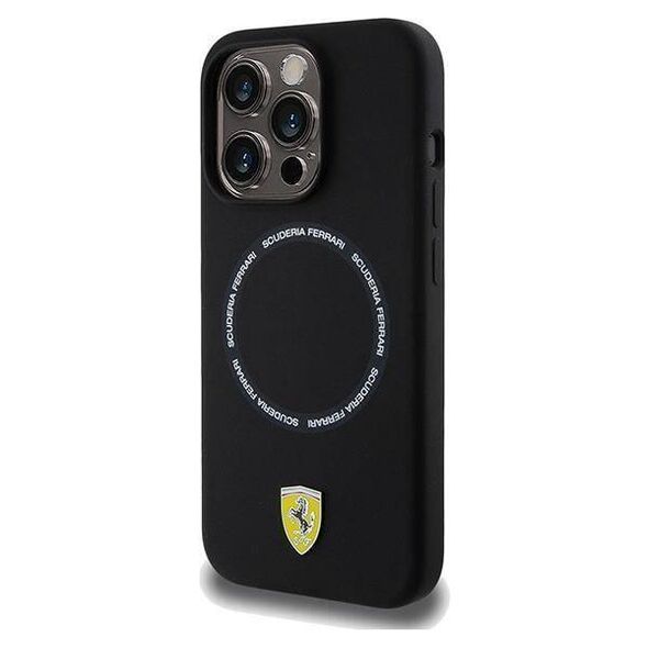 Original Case APPLE IPHONE 15 PRO MAX Ferrari Hardcase Printed Ring MagSafe (FEHMP15XSBAK) black 3666339183424