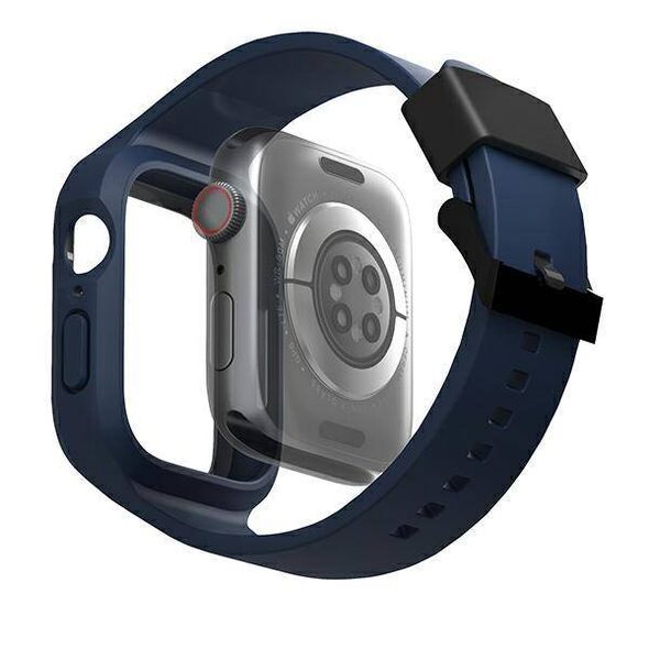 Strap for APPLE WATCH 4 / 5 / 6 / 7 / 8 / SE ( 44 / 45 MM) UNIQ Monos 2in1 Strap + Case Series blue 8886463680858