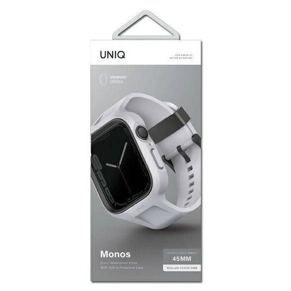 Strap for APPLE WATCH 4 / 5 / 6 / 7 / 8 / SE ( 44 / 45 MM) UNIQ Monos 2in1 Strap + Case Series gray 8886463680841