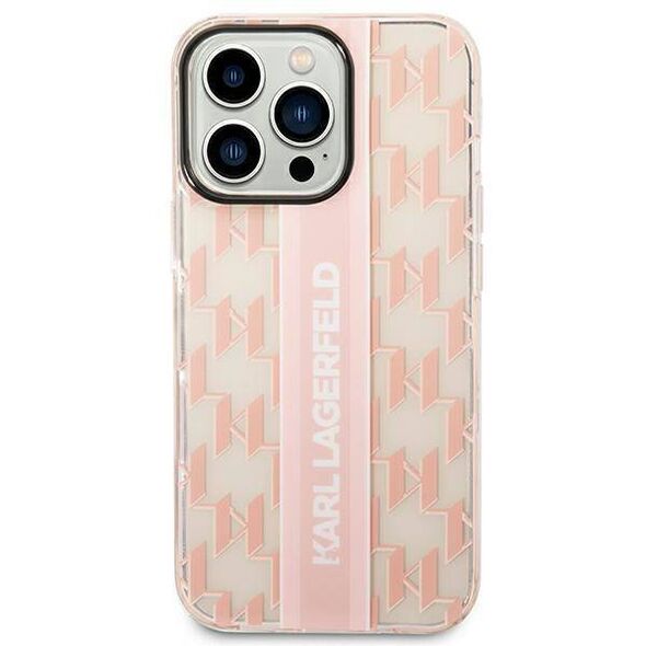 Original Case IPHONE 14 PRO Karl Lagerfeld Hardcase Mono Vertical Stripe (KLHCP14LHKLSPCP) pink 3666339085308