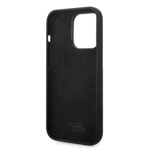 Original Case IPHONE 14 PRO Karl Lagerfeld Hardcase Silicone RSG (KLHCP14LSRSGRCK) black 3666339085827