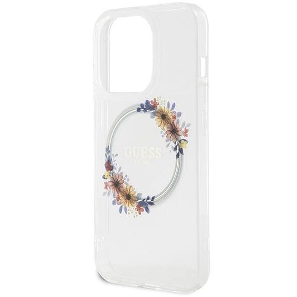 Original Case APPLE IPHONE 15 PRO Guess Hardcase IML Flowers Wreath MagSafe (GUHMP15LHFWFCT) transparent 3666339221720