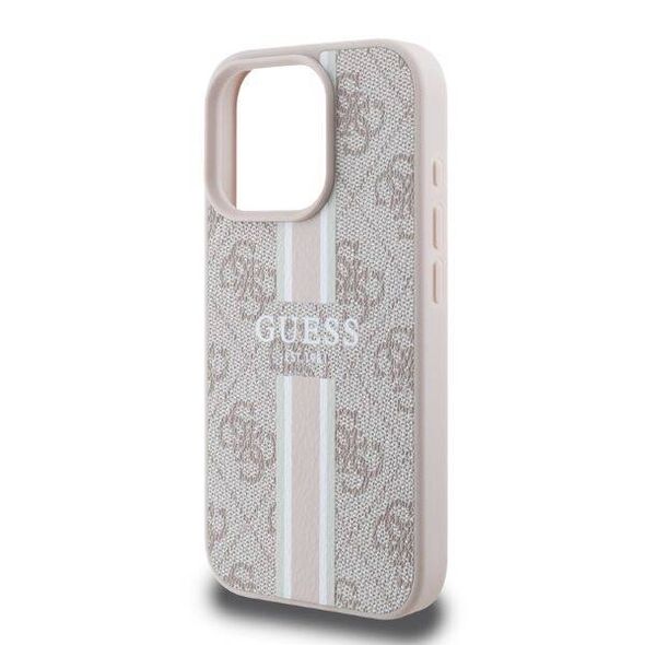 Original Case IPHONE 16 PRO MAX Guess Hardcase 4G Printed Stripes MagSafe (GUHMP16XP4RPSP) pink 3666339342197