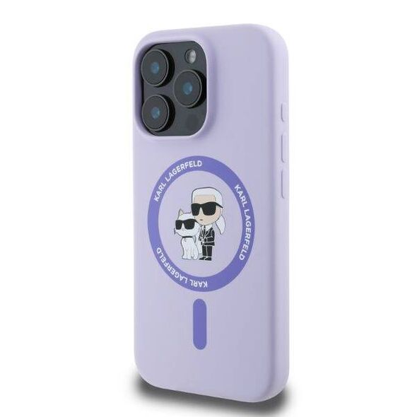 Original Case IPHONE 16 PRO MAX Karl Lagerfeld Hardcase Silicone KC Heads Ring MagSafe (KLHMP16XSCMKCRHU) purple 3666339318758