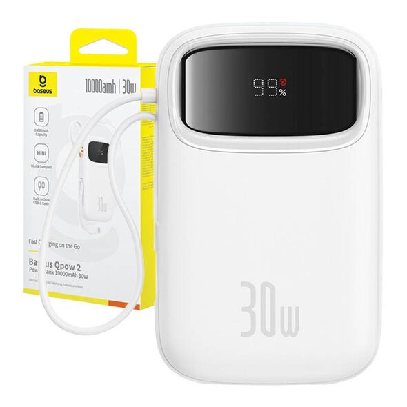 Powerbank Baseus QPow 2 10000mAh 30W (white) 6932172667733