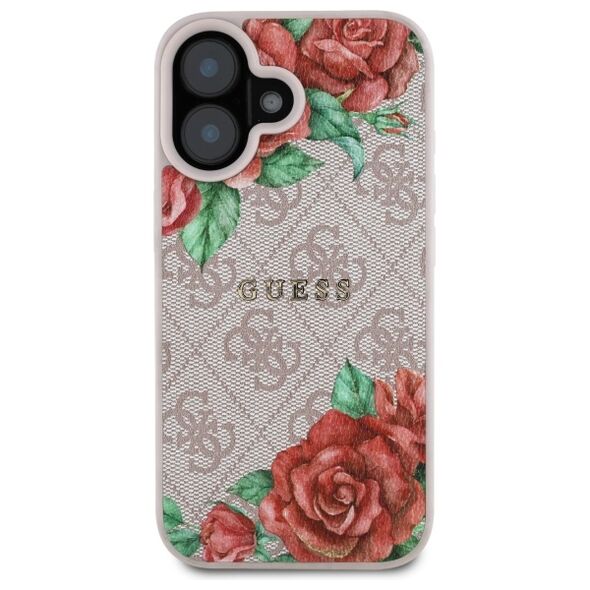 Guess Case for iPhone 16 - Guess Hardcase 4G Flower Print Flower Print MagSafe (GUHMP16SP4ROPEMCP) - Pink 3666339350543 έως 12 άτοκες Δόσεις