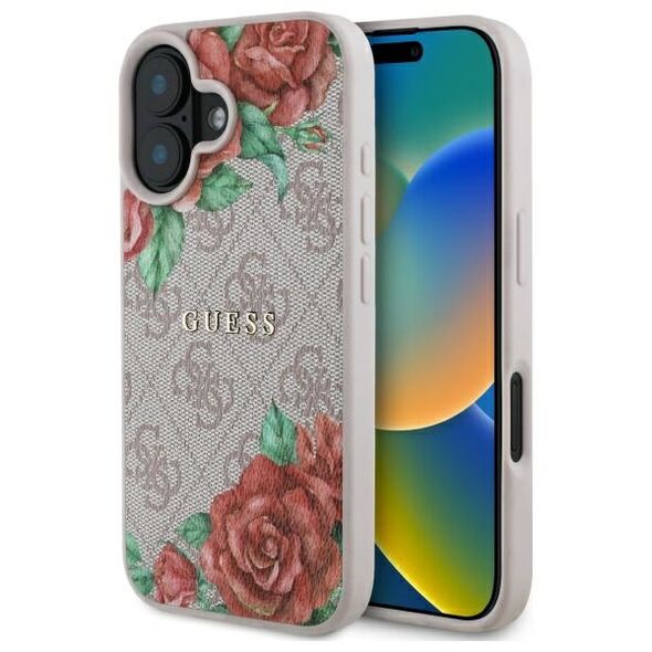 Guess Case for iPhone 16 - Guess Hardcase 4G Flower Print Flower Print MagSafe (GUHMP16SP4ROPEMCP) - Pink 3666339350543 έως 12 άτοκες Δόσεις