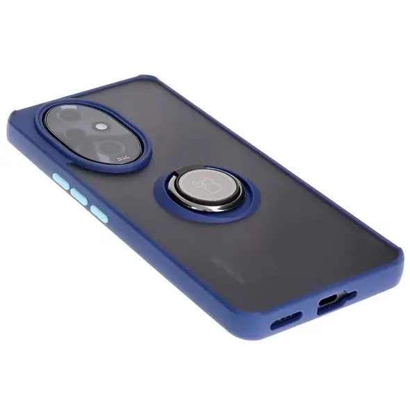 Bizon Case Hybrid Ring Honor 200 Pro smoky with a navy blue frame