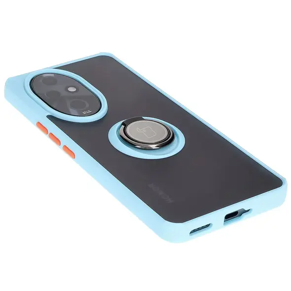 Bizon Case Hybrid Ring Honor 200 Pro smoky with a light blue frame