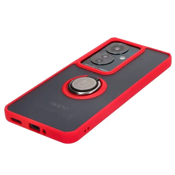 Bizon Case Hybrid Ring Oppo Reno11 F 5G smoky with a red frame