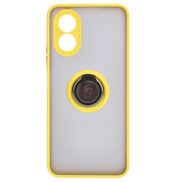 Bizon Case Hybrid Ring Oppo A38 4G smoky with a yellow frame