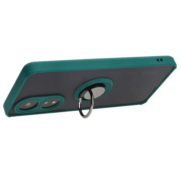 Bizon Case Hybrid Ring Oppo A58 4G smoky with a dark green frame