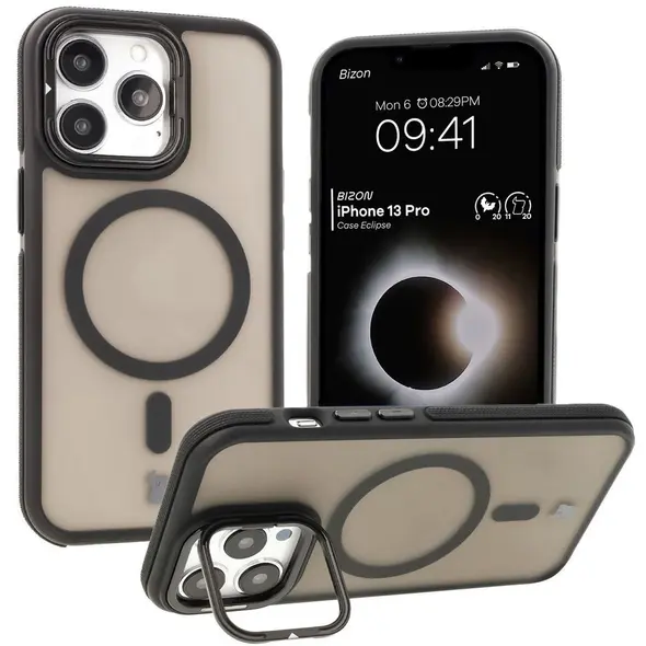 Bizon Case Eclipse Apple iPhone 13 Pro smoky with a black frame