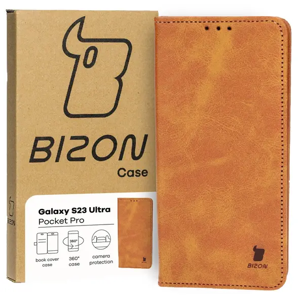 Bizon Case Pocket Pro Samsung Galaxy S23 Ultra brown