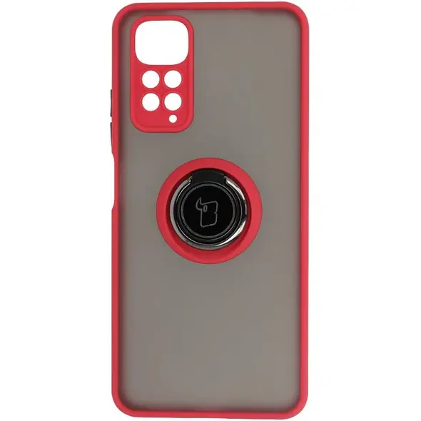 Bizon Case Hybrid Ring Xiaomi Redmi Note 11 / 11S 4G smoky with a red frame