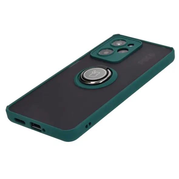 Bizon Case Hybrid Ring Xiaomi Poco X5 Pro smoky with a dark green frame