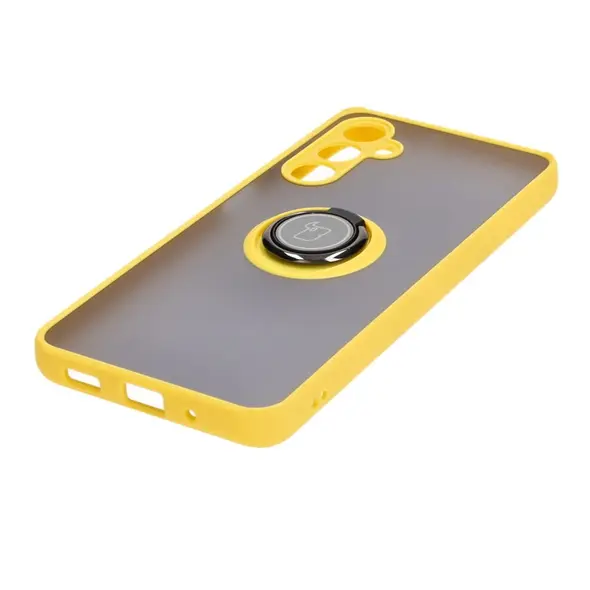 Bizon Case Hybrid Ring Samsung Galaxy M54 5G smoky with a yellow frame