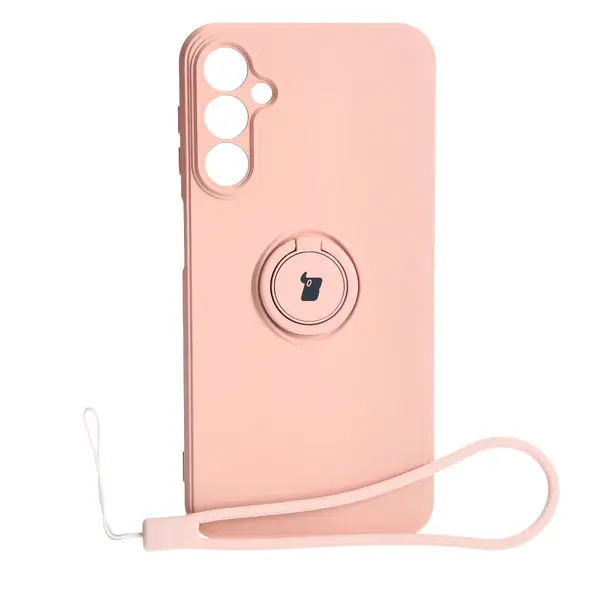 Bizon Case Silicone Ring Sq Samsung Galaxy A24 light pink