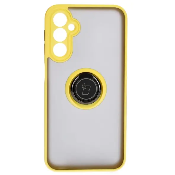 Bizon Case Hybrid Ring Samsung Galaxy A24 4G smoky with a yellow frame