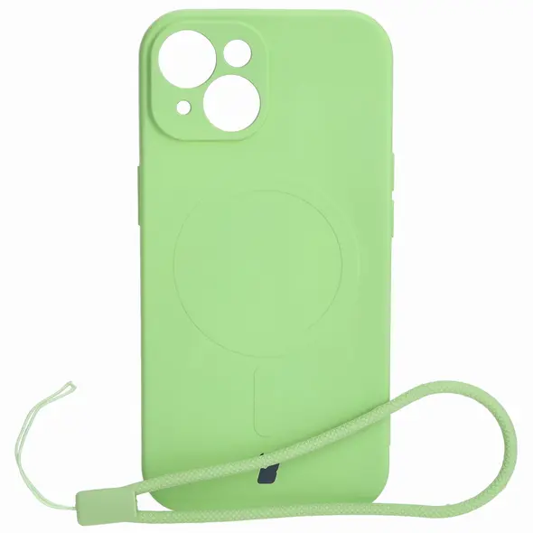 Bizon Case Silicone Magnetic Apple iPhone 15 light green