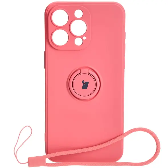 Bizon Case Silicone Ring Sq Apple iPhone 15 Pro Max dirty pink